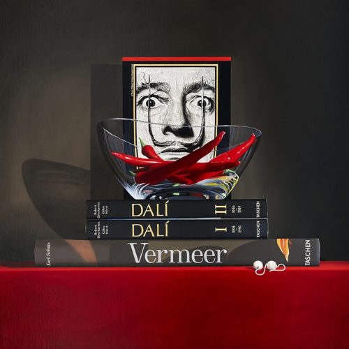 SMALL-Duo-Tribute-to-VERMEER-DALI-Oil-on-linen-canvas-110x90X35cm